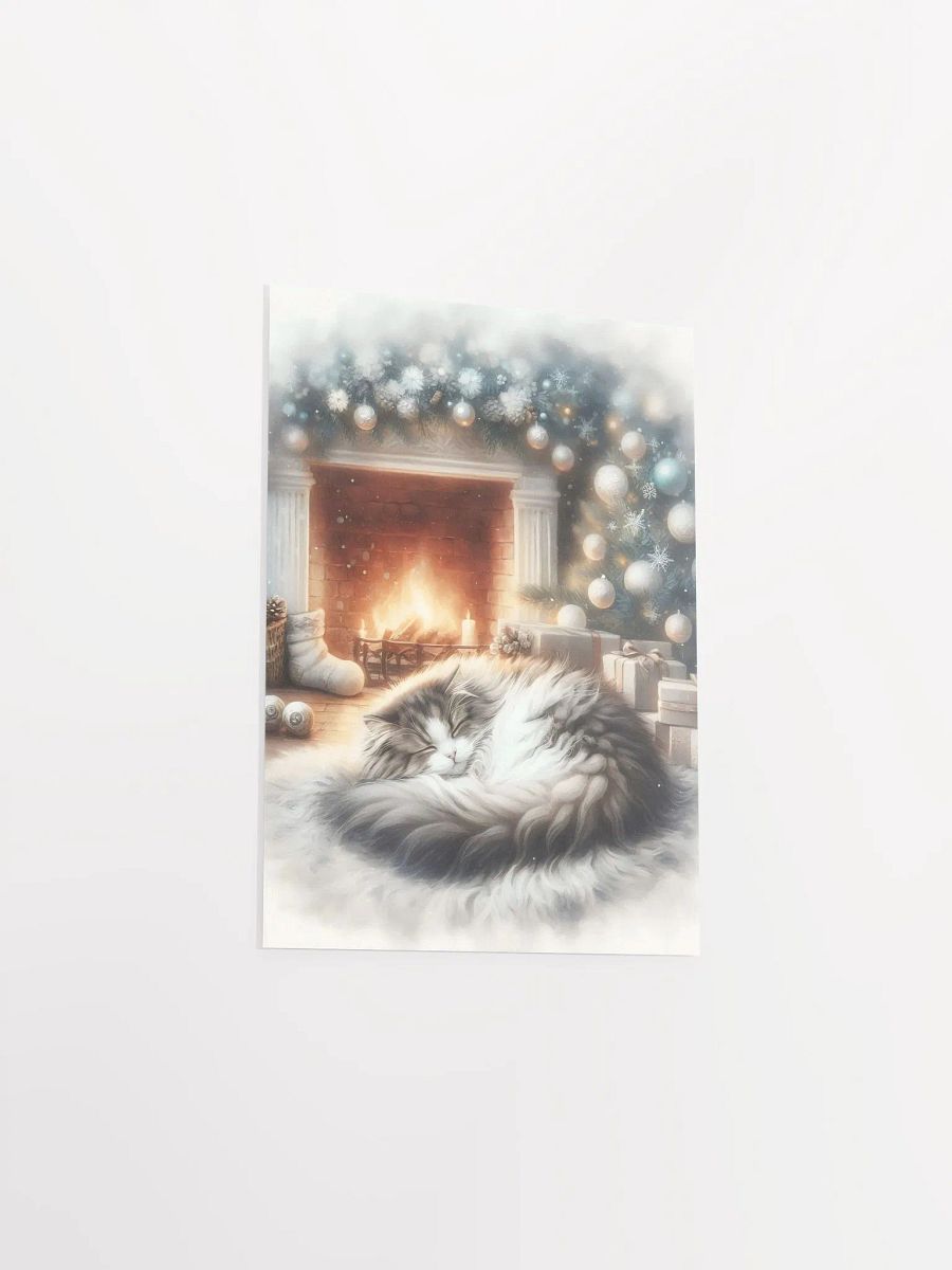 Christmas Cat by the Fireplace Poster product image (8)