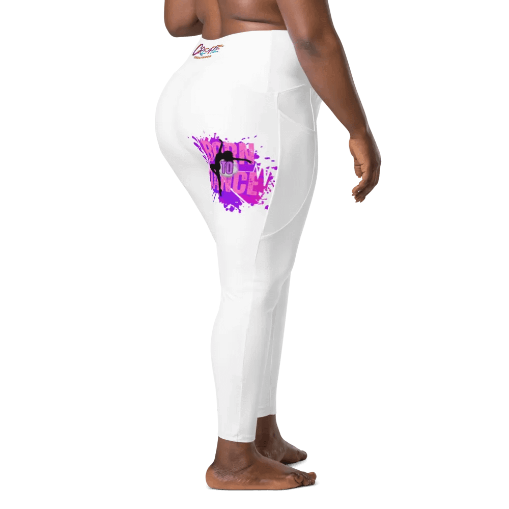 Born to Dance Her Silhouette White with prints Leggings product image (10)