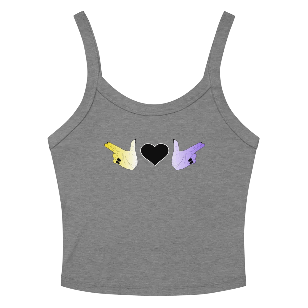 Finger Guns (enby flag) Crop Tank product image (2)