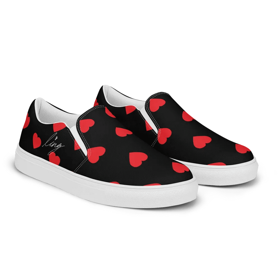 Lingling Kwong Women's Slip-On Shoes (Black & Red) product image (2)