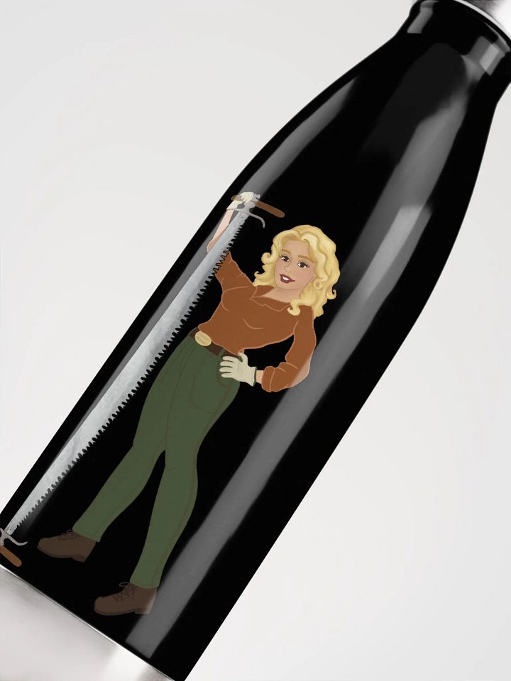 Crosscut Saw Blonde Dolly Pinup Water Bottle product image (2)