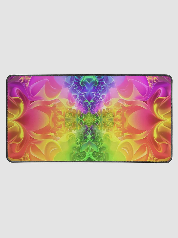 Neon Fractal Desk Mat - Illuminate Your Space product image (1)