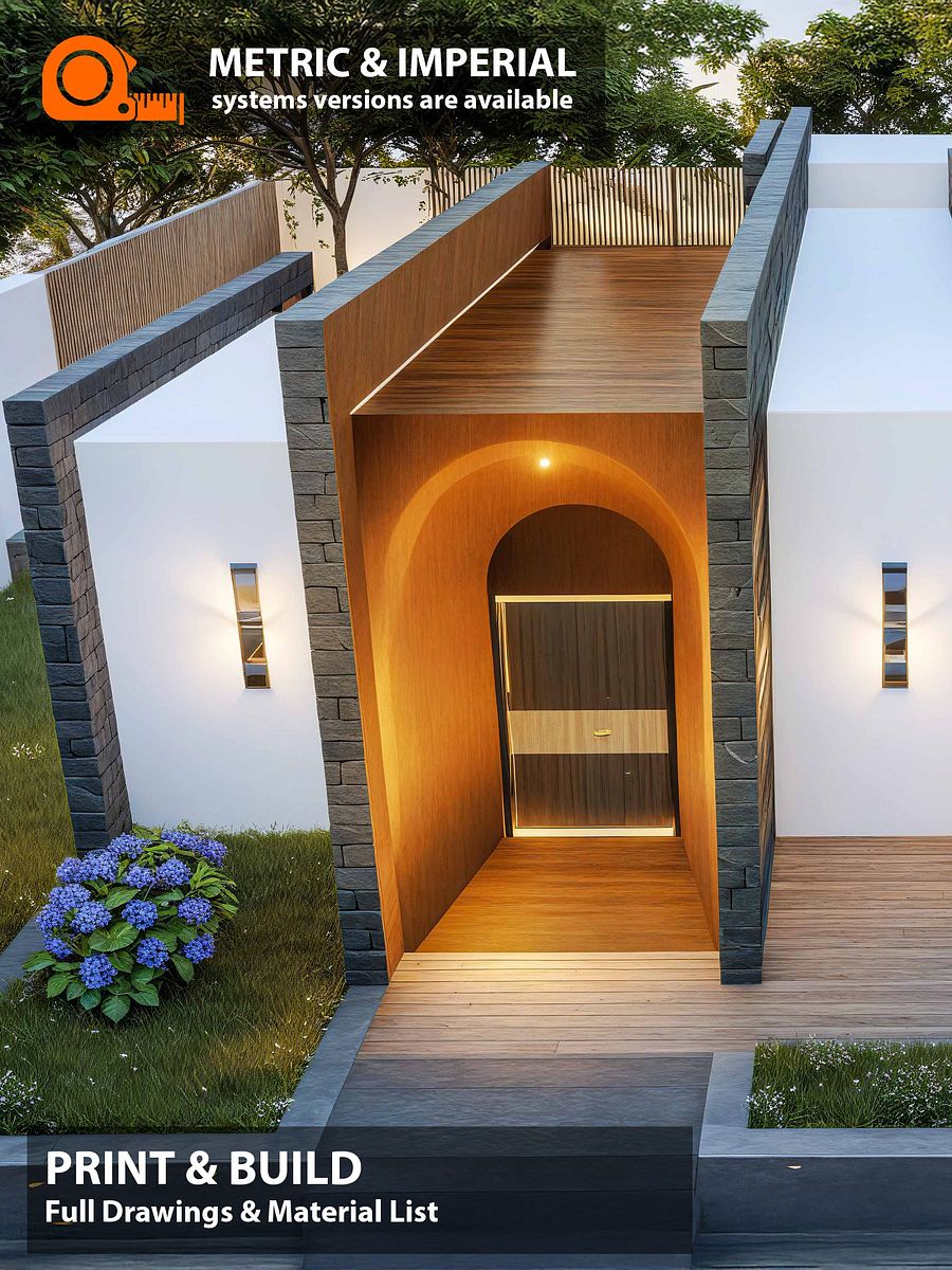 Modern House 01 - DIY Plans & Blueprints - Metric and Imperial (feet) - Print and build product image (1)