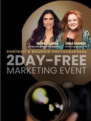 Portrait & Boudoir Photographers! 👋🏻 💸 Get Booked Solid—Join Us for a 2-Day Event! Are you ready to fill your calendar with high-quality clients?  GO TO: https://www.dina.live/live to RSVP for ‘Booked Solid’ on May 20th and 21st! 📸 Day 1 (May 20th): Dina will teach you how she made over $500k with her first Facebook ad campaign—giving you the tools to attract clients and boost sales. 📸 Day 2 (May 21st): Nidhi will share her 7-figure organic marketing strategies to help you get booked up without ads. Why Attend?     •    Learn both paid and organic methods.     •    Get proven strategies from two successful photographers.     •    Walk away with actionable tools to grow your business. Don’t miss this opportunity to learn from the best!  🩷 GO TO: https://www.dina.live/live to reserve your spot! See ya soon!  xo Dina & Nidhi #portraitphotographers #photographersuccess #portaitmastery #portraitphotographers #boudoirphotographers #portraiture 