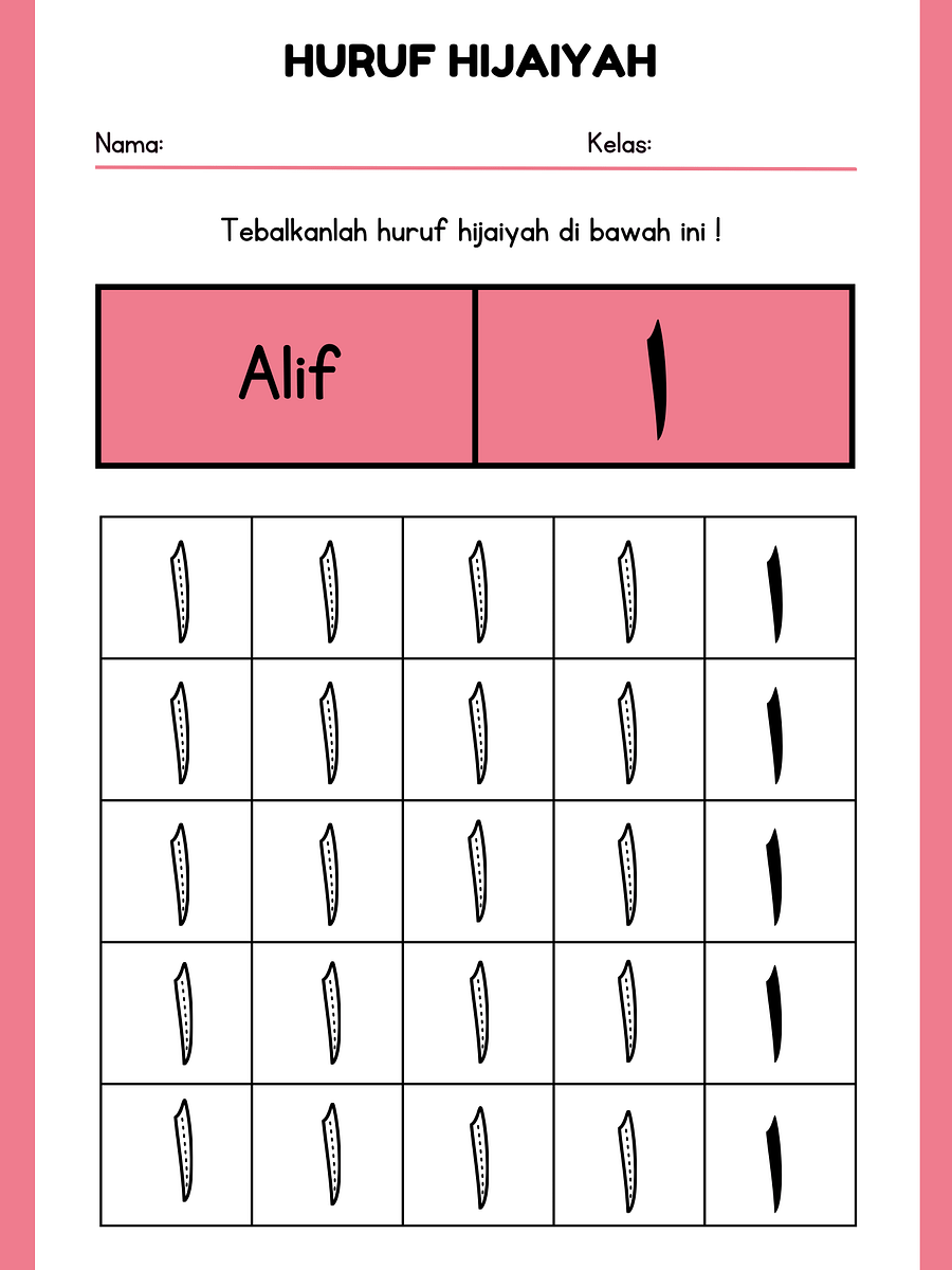 PRINTABLE WORKSHEET WRITING HIJAIYAH product image (2)