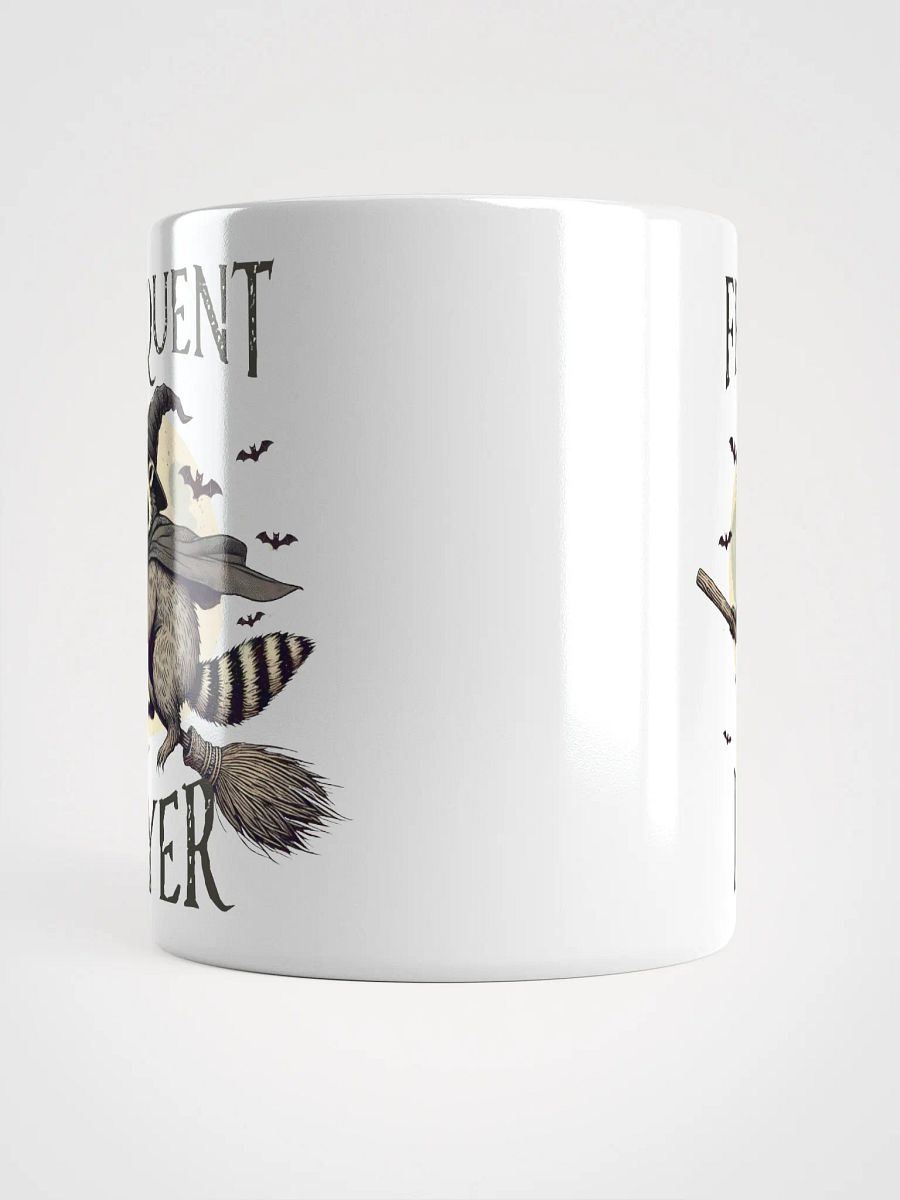 Frequent Flyer Raccoon Witch White Glossy Mug product image (13)