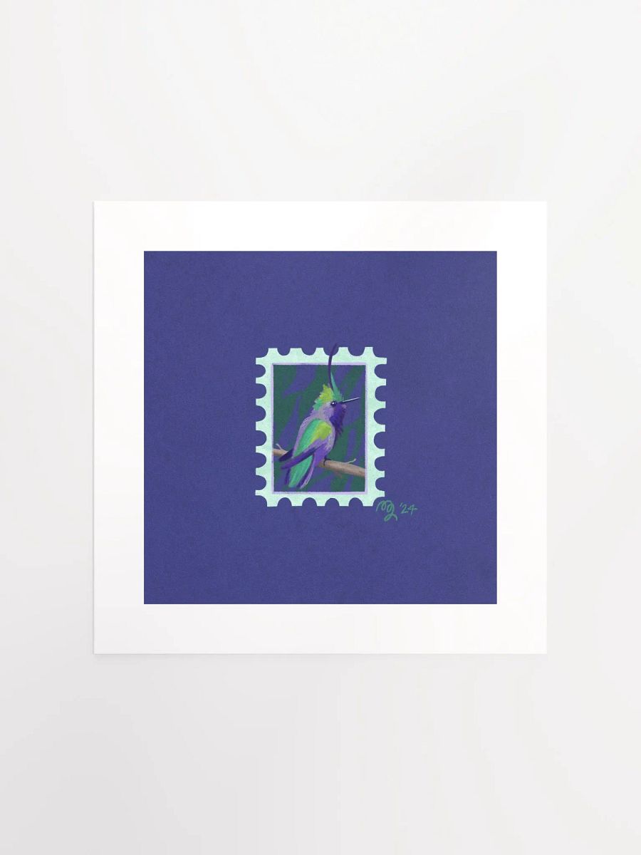Green Crowned Plovercrest Stamp Print – Birbfest 2024 product image (2)