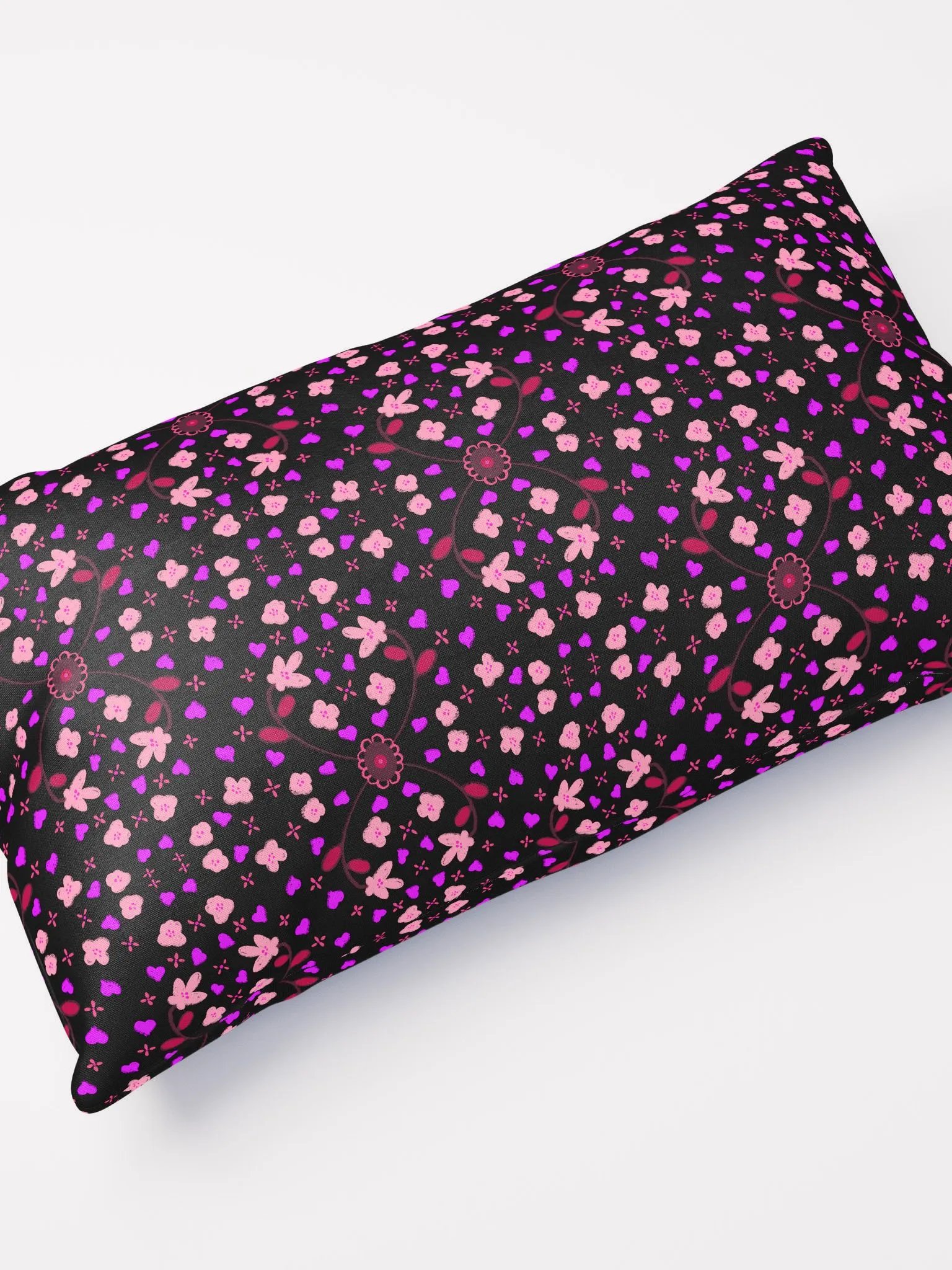 Hearts and Flowers Dark Pillow product image (11)