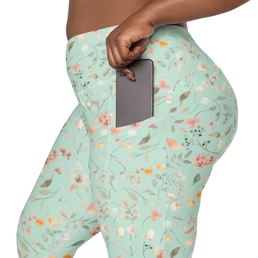 Floral Bliss Crossover Leggings with Pockets product image (8)