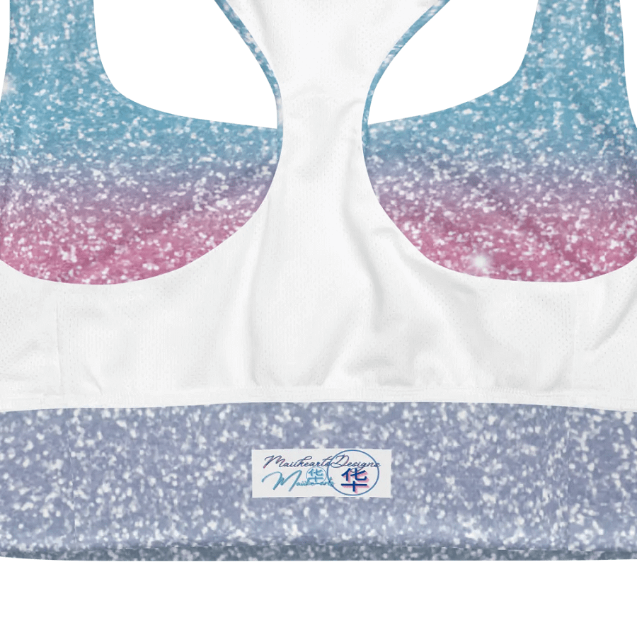 Glitter Unicorn Texture Design Longline Sports Bra - 3 product image (12)