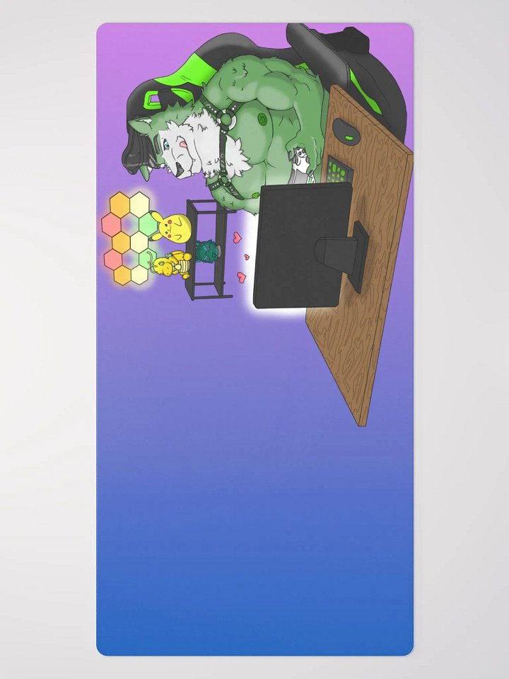 Cozy Wolf Dad Gaming Mouse Pad (Purple / Right) product image (2)