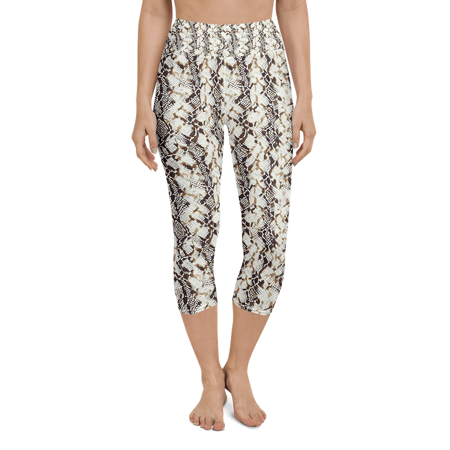 Beige Snake Skin Capri Leggings product image (4)