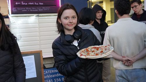 Some of our Hackathon guests enjoying the amazing food provided by Sparkle and Magic! 🍕✨

They brought their first-class mobi...