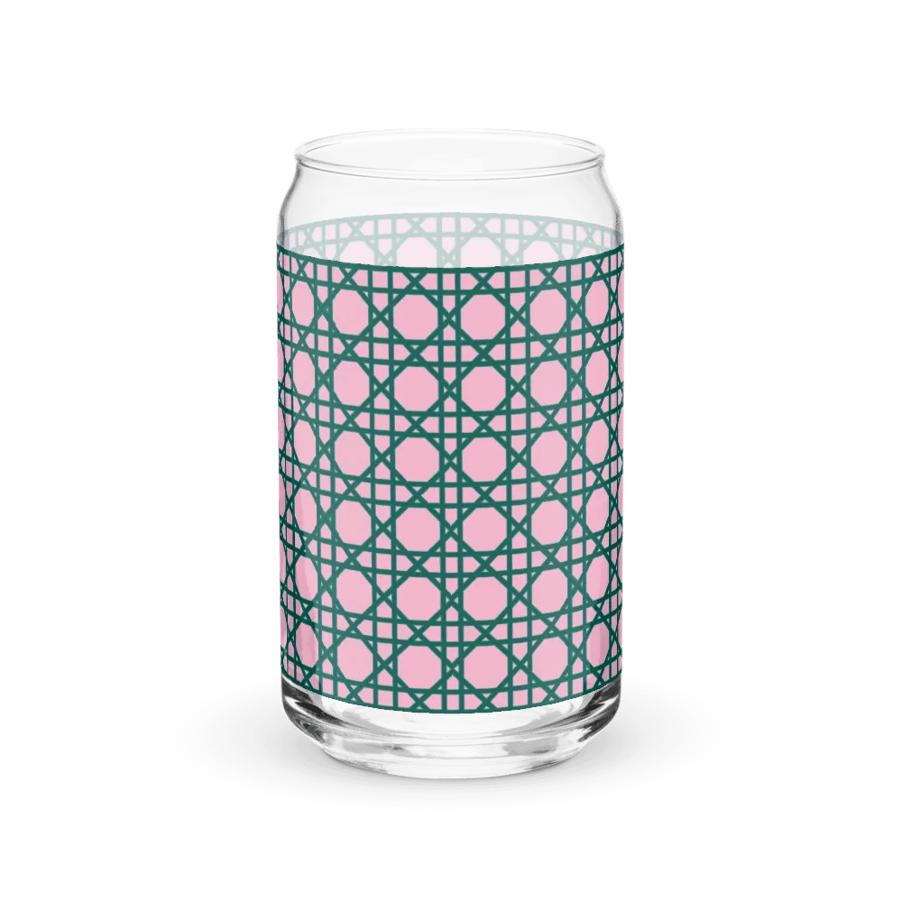Cannage Green Pink Initial B Can-Shaped Glass product image (7)