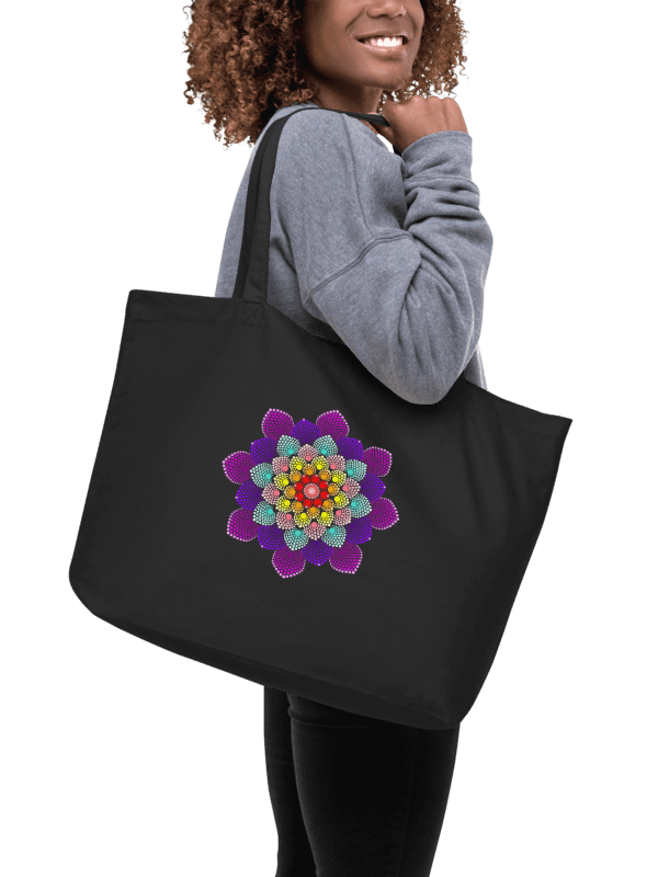 Colorful Dot Mandala Organic Cotton Tote product image (2)