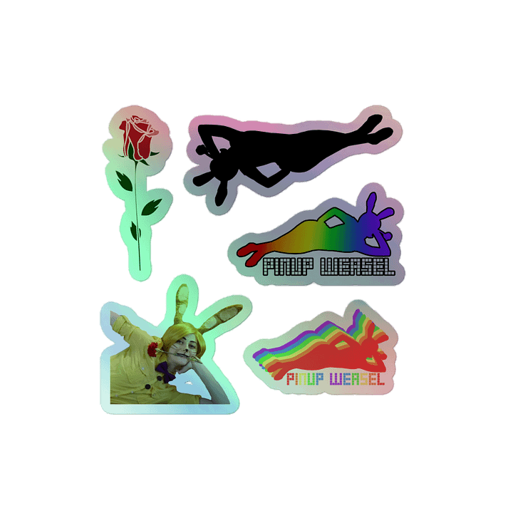Pinup Weasel Holographic Stickers product image (2)