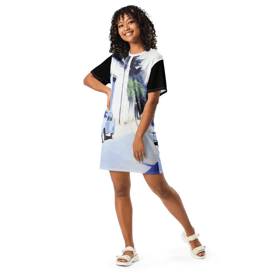 Vintage Blue Car Tshirt Dress product image (7)