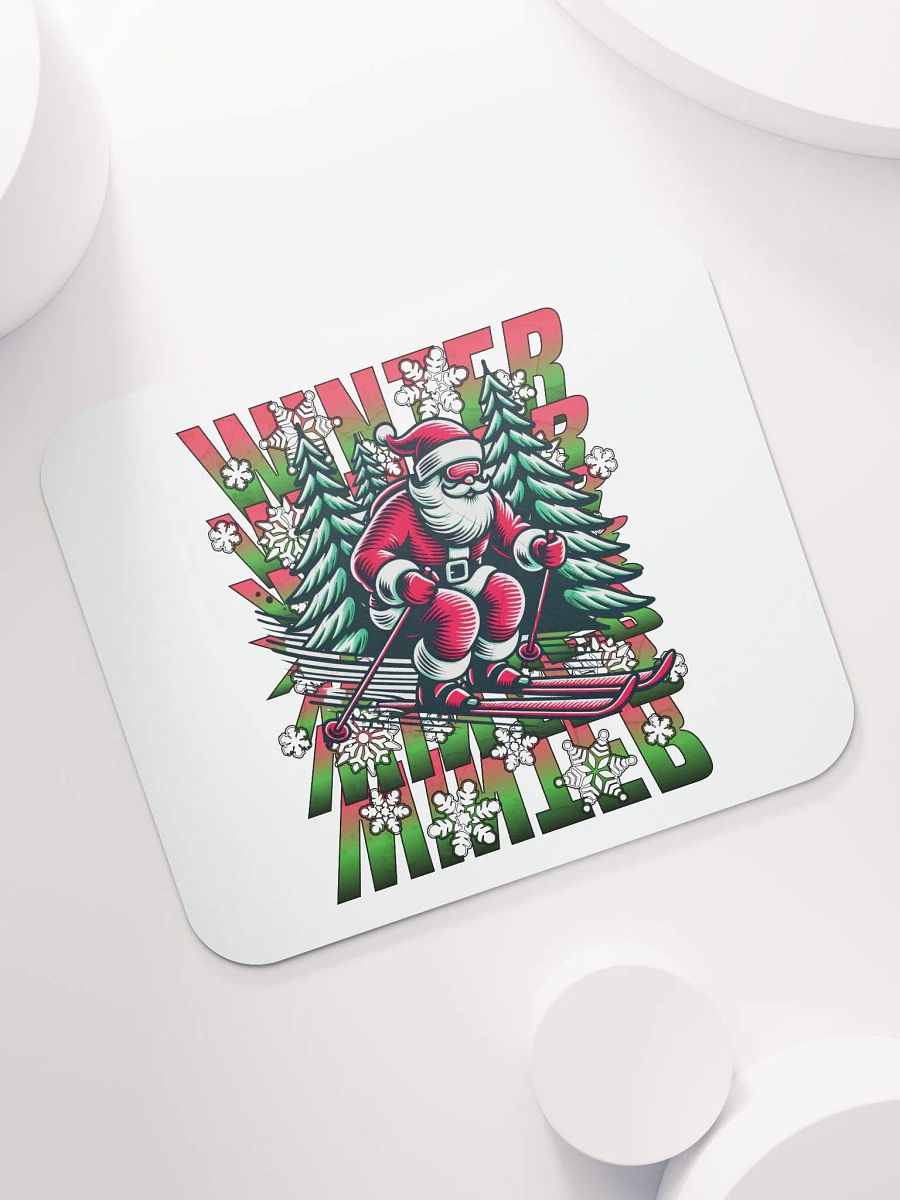 Winter Santa Skiing Wonderland Mouse Pad product image (5)