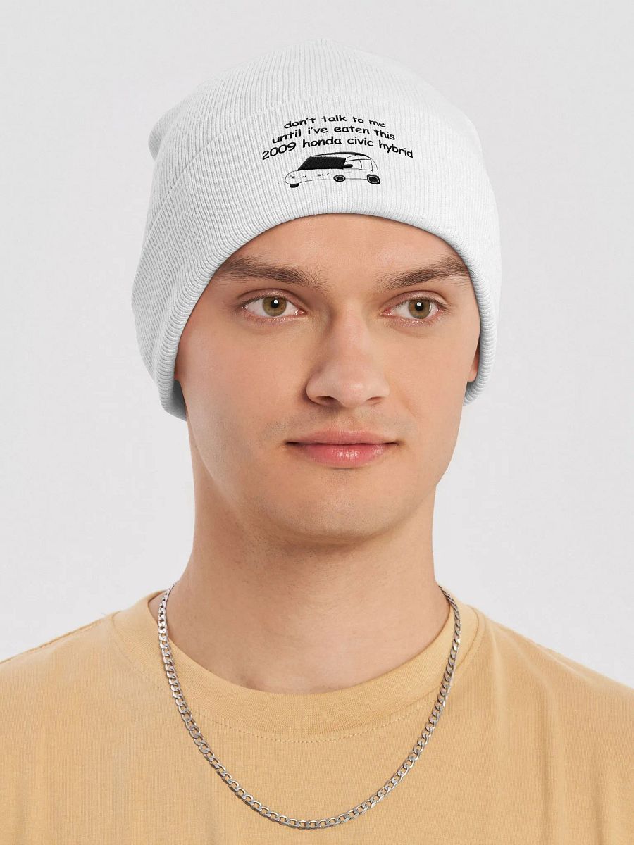 Don't Talk to Me Until I've Eaten This 2009 Honda Civic Hybrid White Otto Beanie product image (6)
