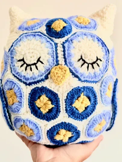 Eule afrikanische blumen häkelanteitung product image (2)