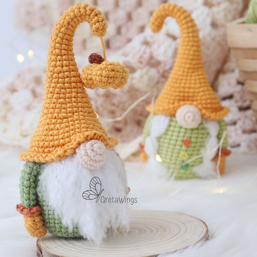 Gnomos inspirados en patrón amigurumi otoñal (Descarga Digital) product image (3)