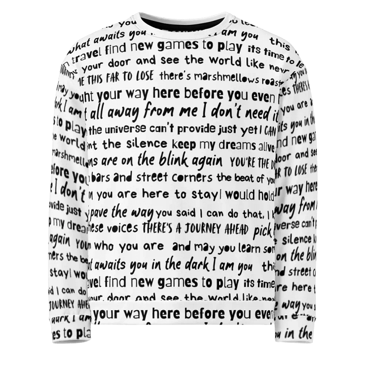 Lyric Cheat Sheet Sweatshirt. product image (1)