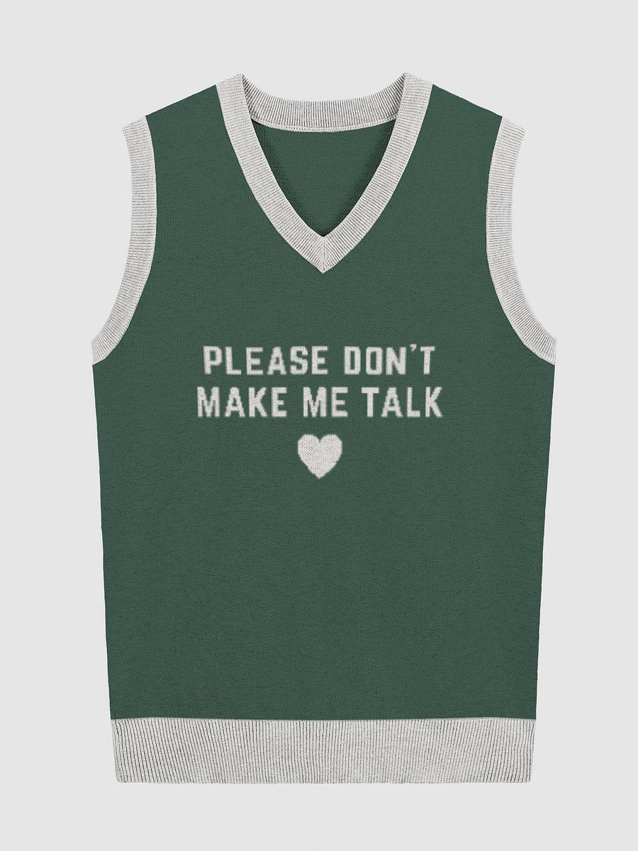 PLEASE DON'T MAKE ME TALK (pine and off-white) knitwear vest product image (1)