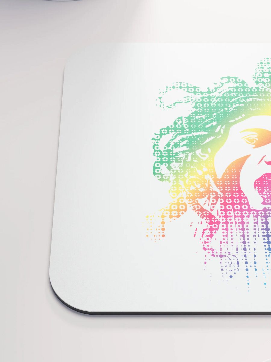Rainbow Halftone Medusa on White - Mouse pad product image (6)