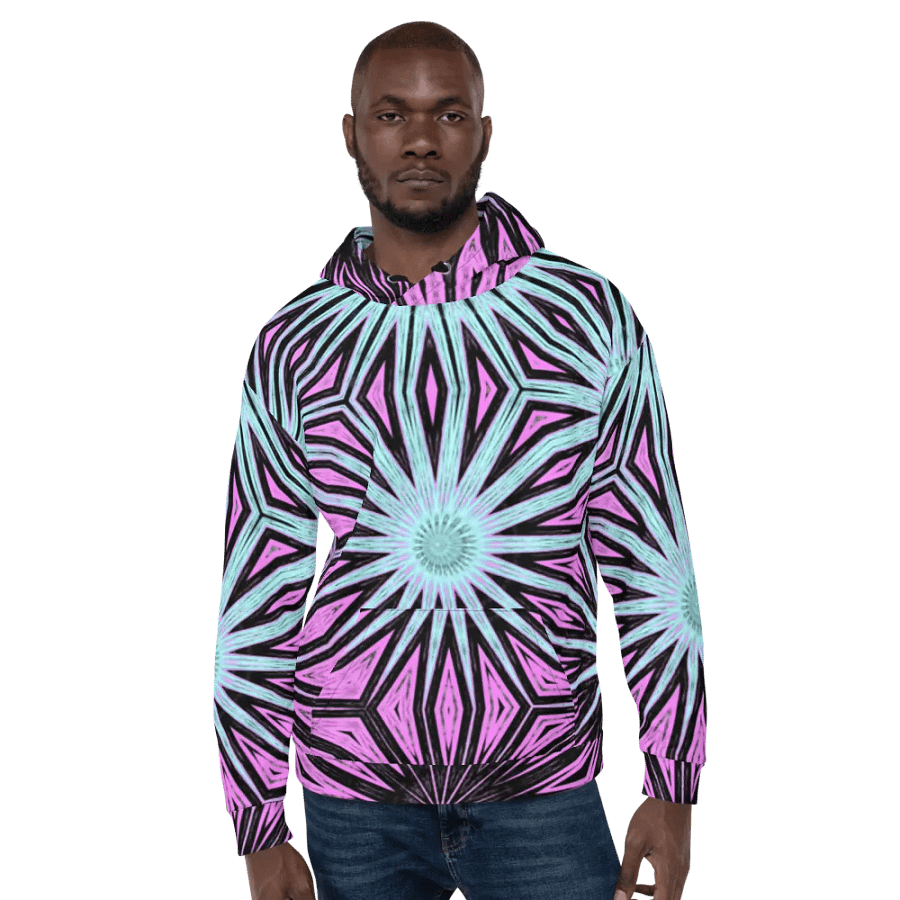 Abstract Striking Modern Circles Unisex Pull On Hoodie product image (7)