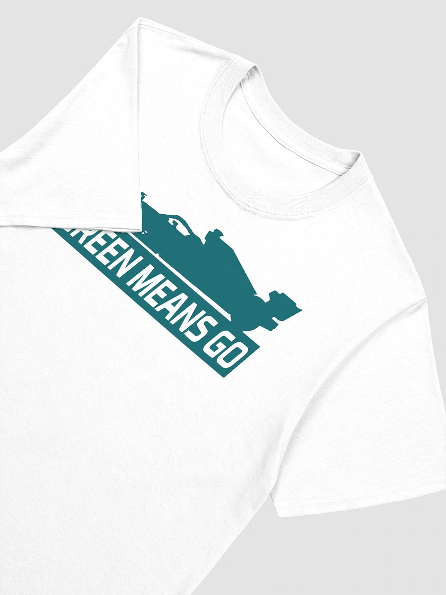 Green Means Go Aston Martin F1 Car Silhouette T-Shirt - Iconic Fan Motto & Racing Art product image (3)