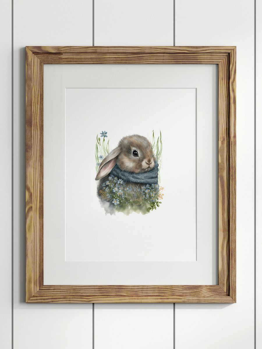 Watercolor Woodland Bunny Print product image (1)