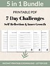 Self-Reflection &amp; Inner Growth Bundle 7-Day Challenges Printable