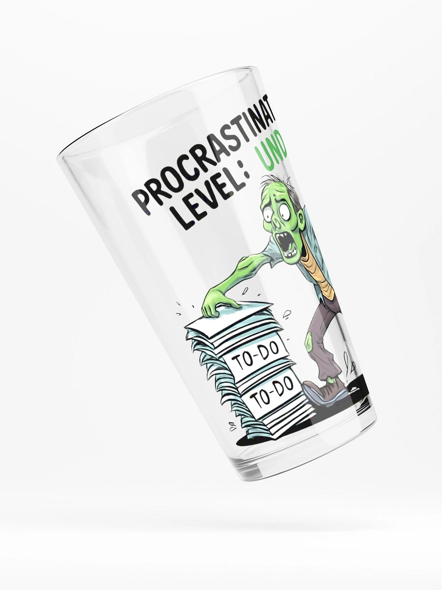 Halloween Procrastination Level: Undead Zombie Pint Glass – Funny To-Do List Graphic Pint Glass for Chronic Procrastinators product image (4)