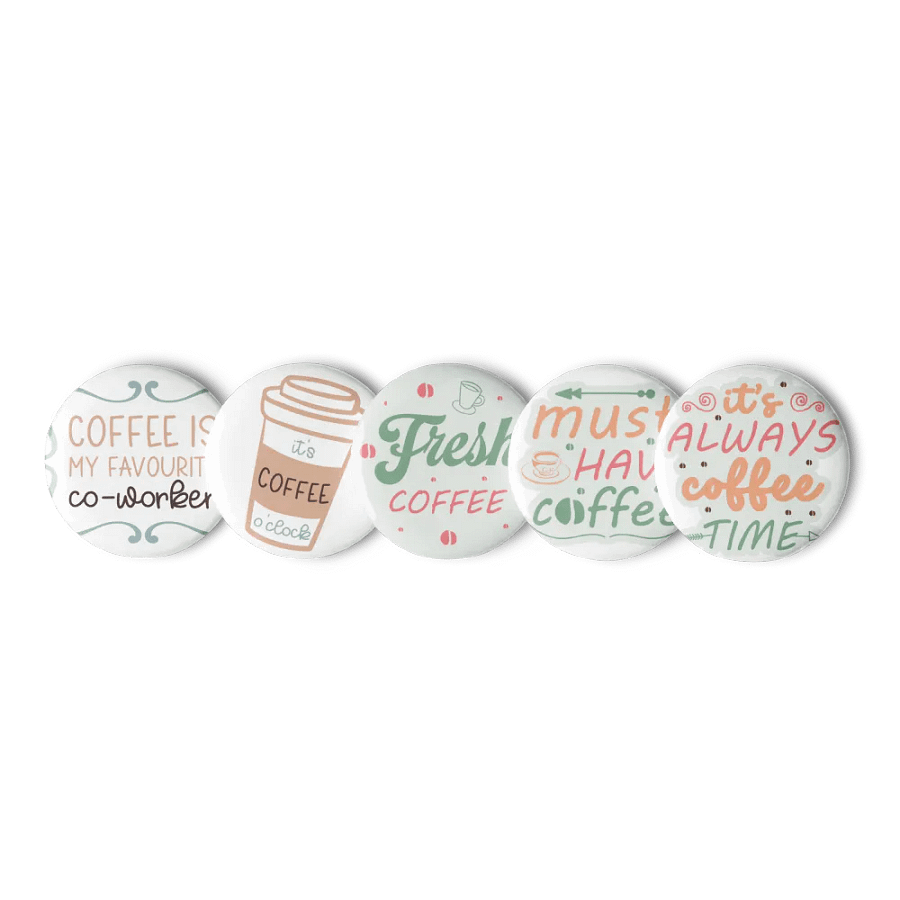 Coffee Lover's Pin Button Set product image (5)