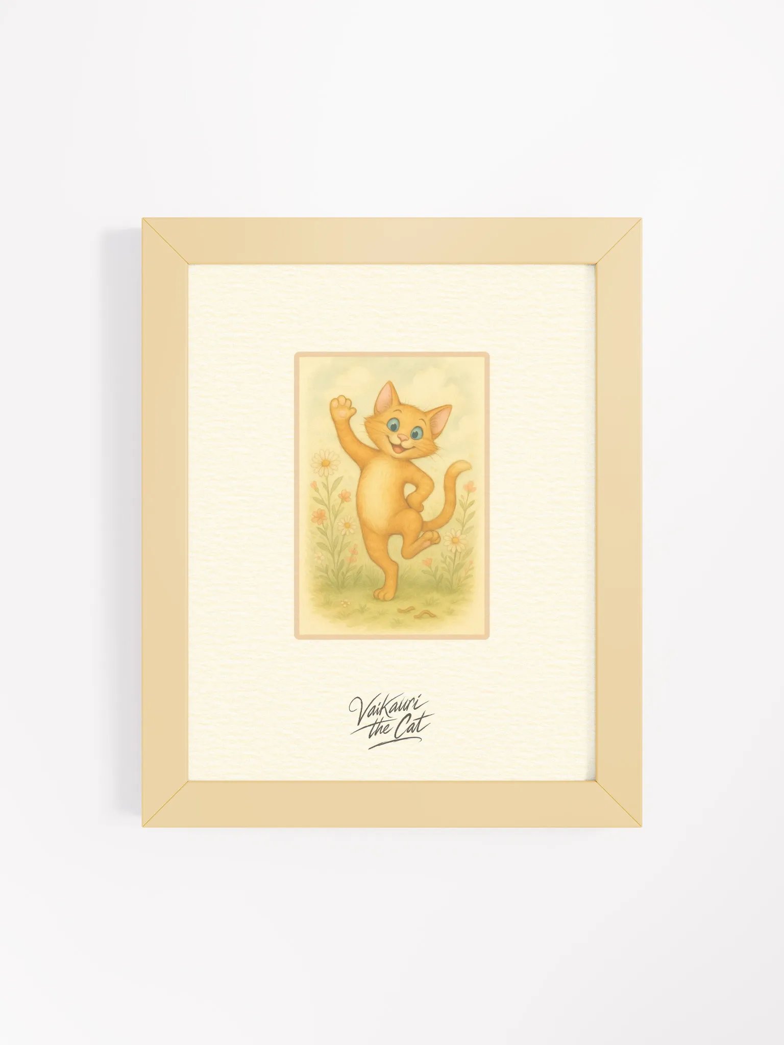 Vaikauri the Cat - Matte Wood-Framed Artprint product image (7)