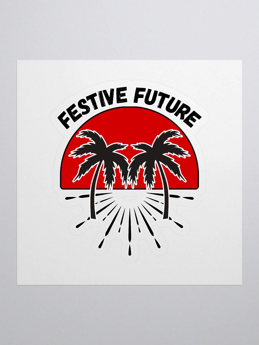 Festive Future - Sunset Beach Scene Sticker product image (1)