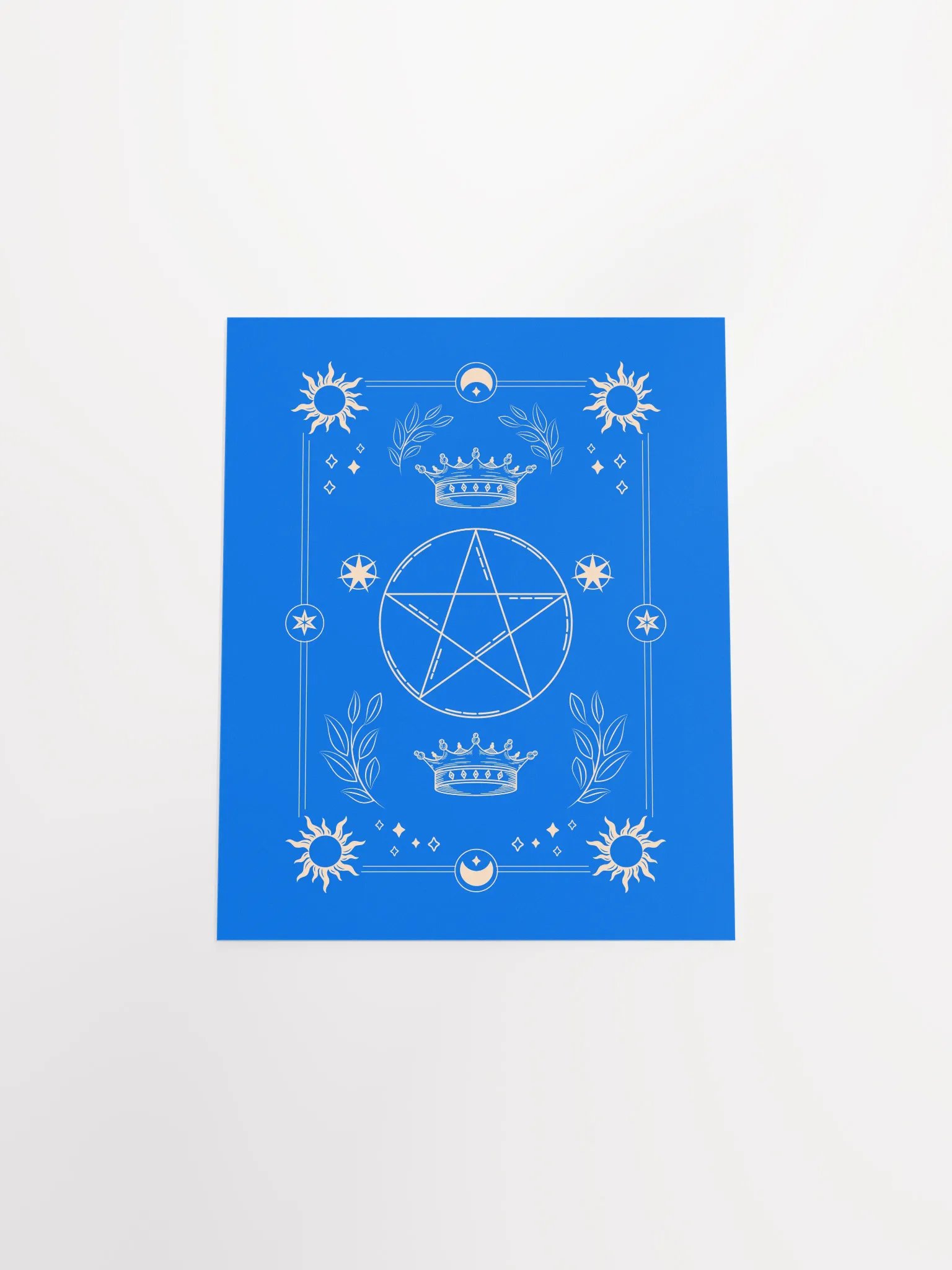 Crown and Pentagram Blue Tarot Card Poster product image (4)