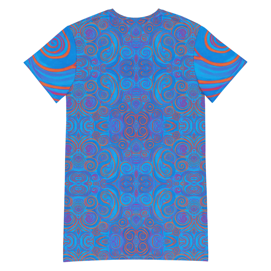 Funky Blue Dreams Liquid Tie-Dye T-shirt Dress product image (5)