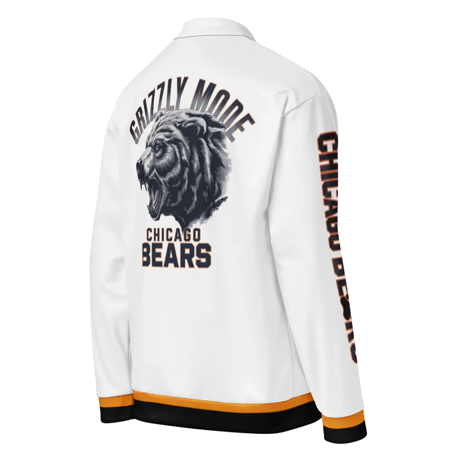 Copy of Chicago Bears Grizzly Mode Orange Trim #18 Bomber Jacket | NFL Home Locker product image (8)