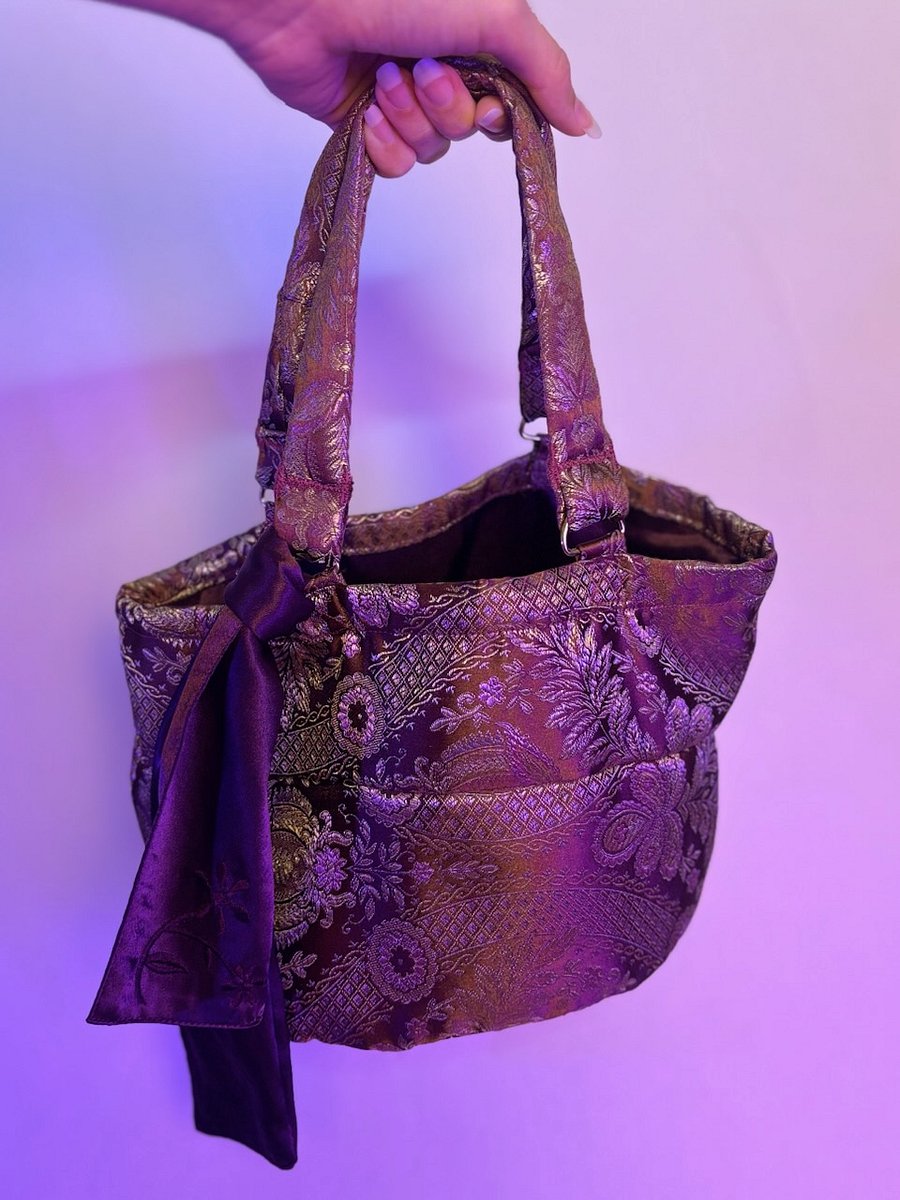 Small Franken Purse (Floral Coper Gold and Purple) product image (2)