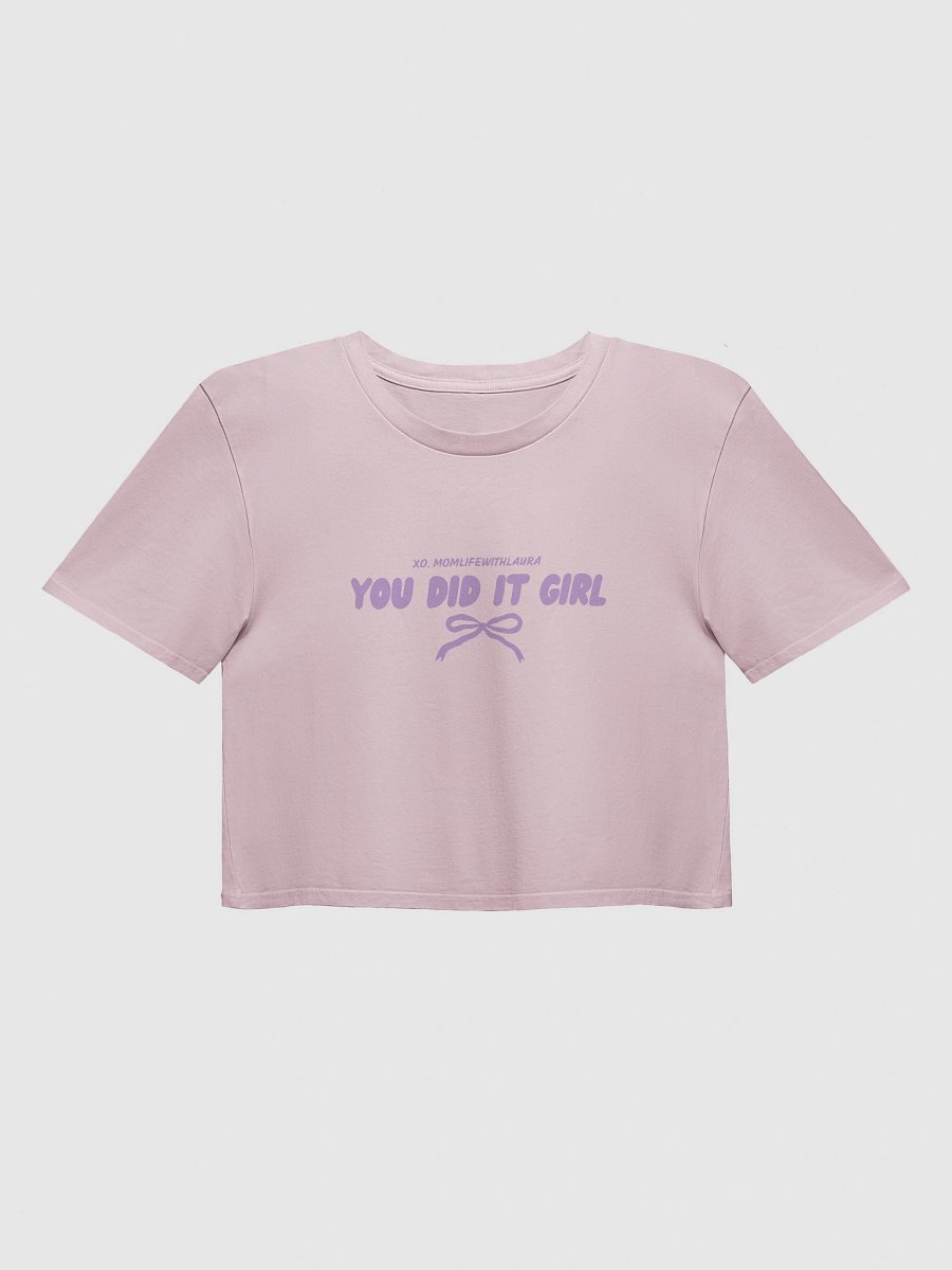 You Did it Girl Bow Cropped Tee - Lilac/Orchid product image (1)