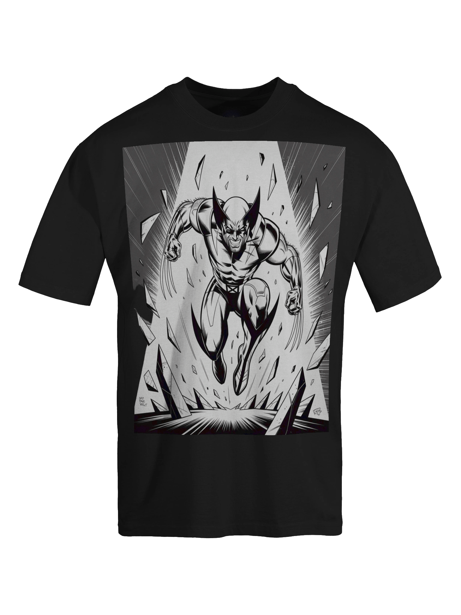 Fractured Fury: Wolverine Shattered Veil Oversized Faded T-Shirt product image (1)