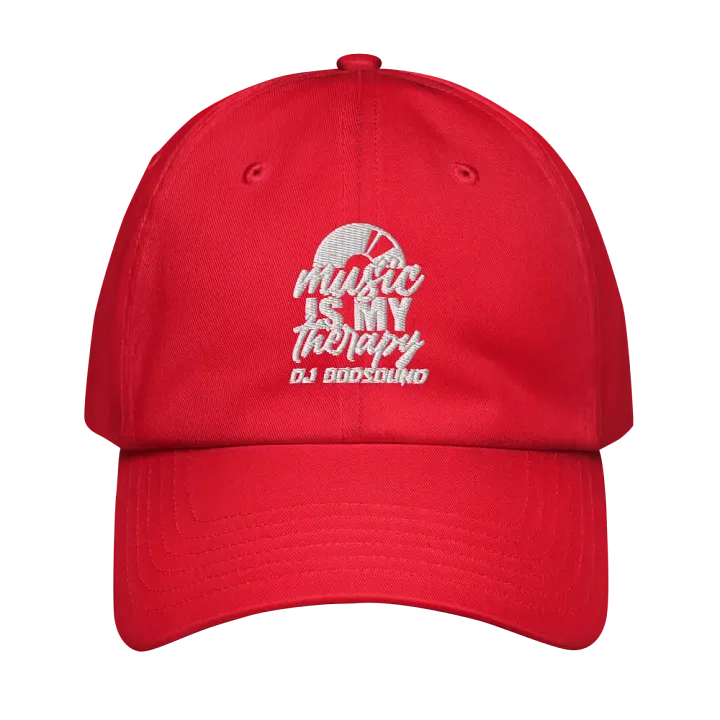 Introducing the Must Have Stylish Under Armour® Dad Hat "Music Is My Therapy" Dad Cap in Red by DJ GodSOUND! product image (1)