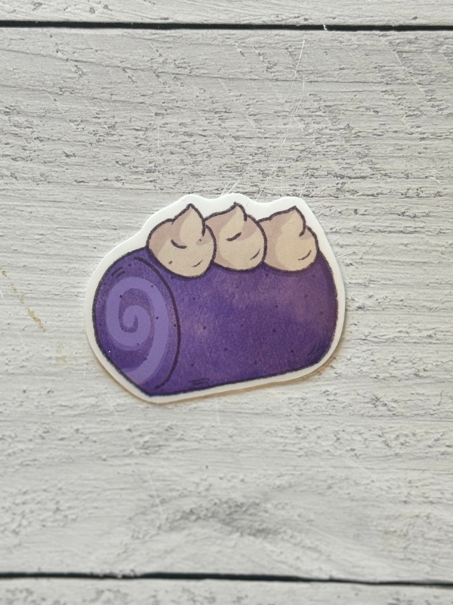 Ube Cake Roll Waterproof Vinyl Sticker product image (1)