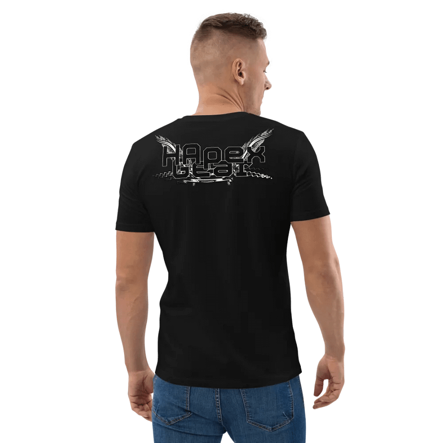 Organic Cotton T-Shirt - Embroidered - Black HApex Gear White Logo product image (4)