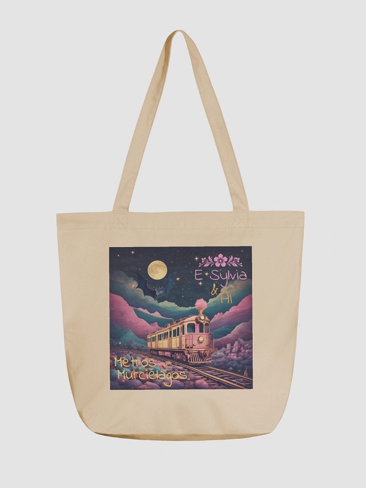 Metros y Murciélagos Organic Cotton Tote Bag 16″ × 14 ½″ product image (1)