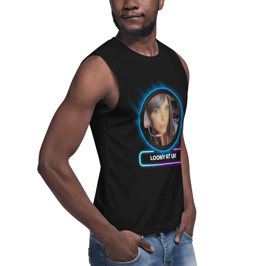 Loony Avatar Muscle Tank (purple wall square background) product image (8)