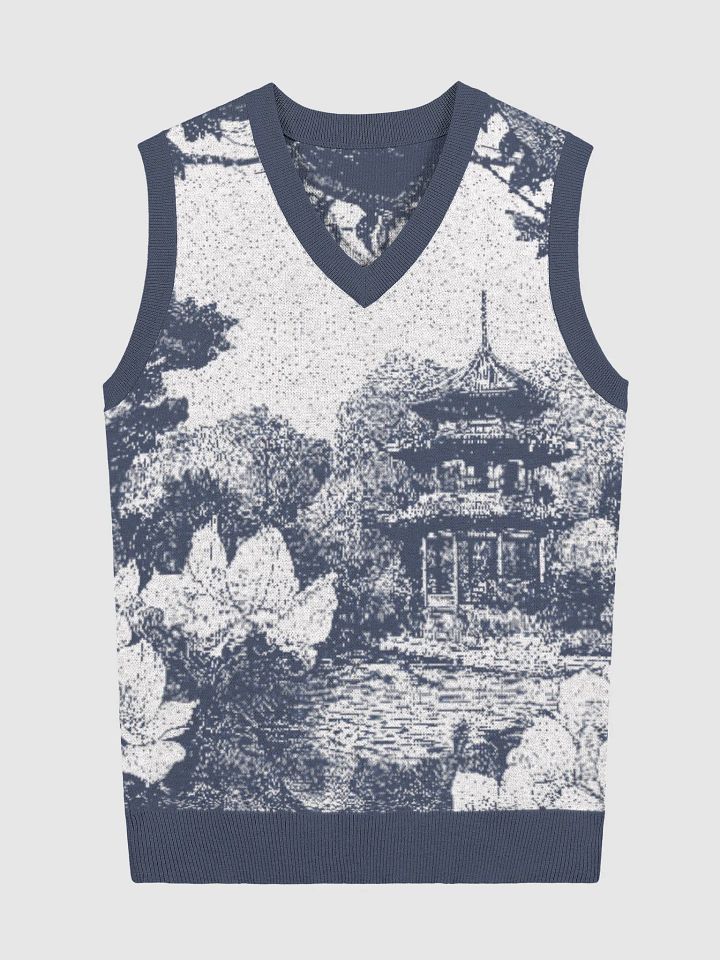Tranquil Landscape III Knit V-Neck Vest product image (2)