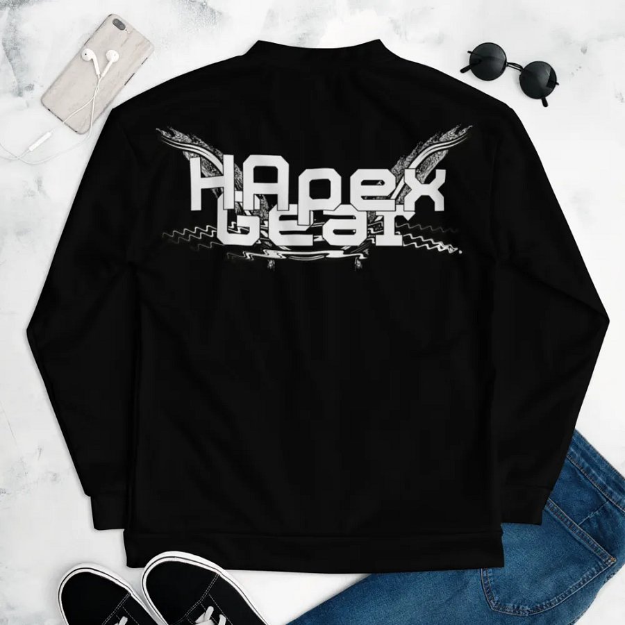 Bomber Jacket - Black - White HApex Gear White Logo product image (9)