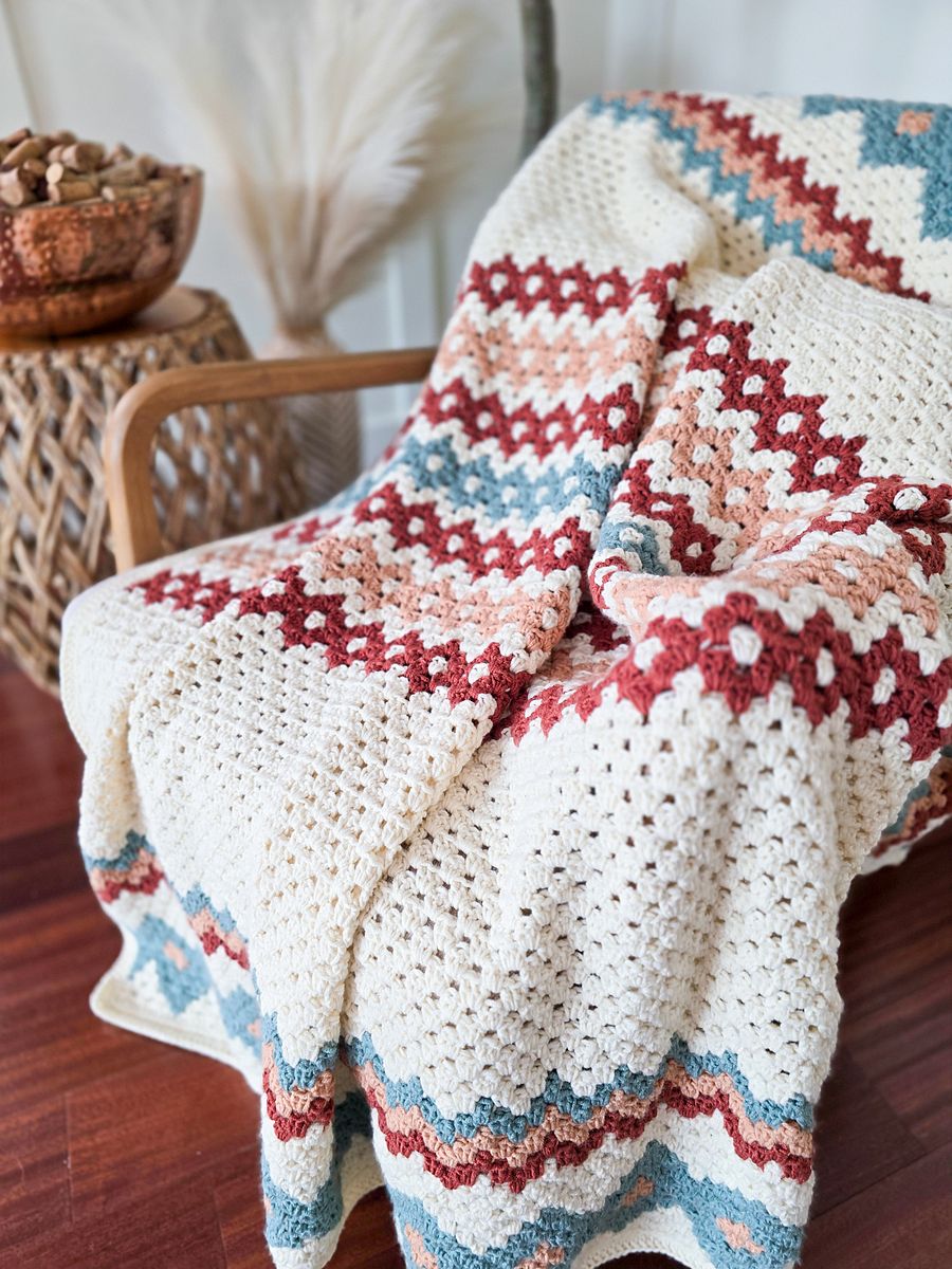 Gemstone Hues Crochet Blanket & Washcloth Pattern product image (1)